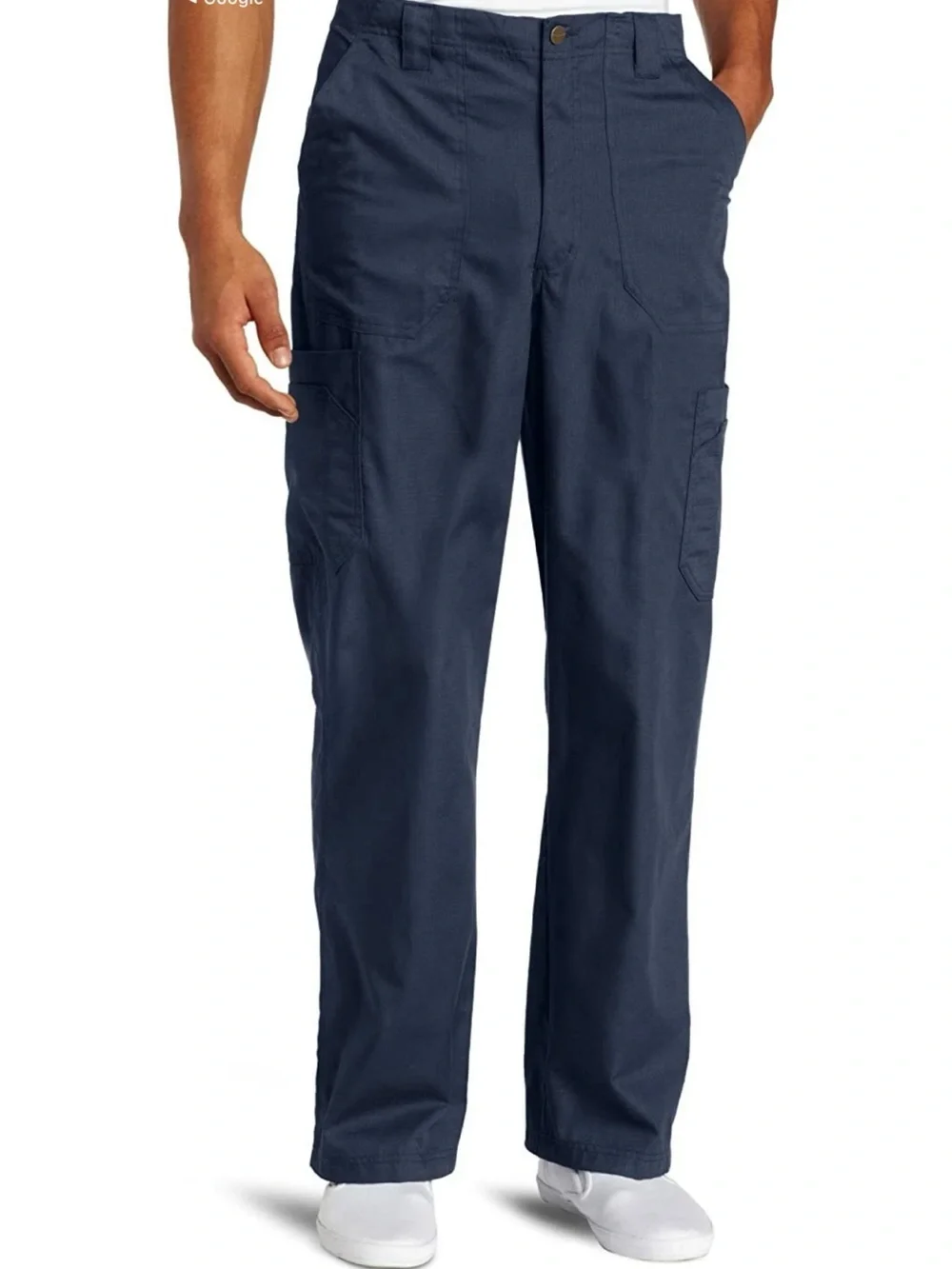 Carhartt Pants Men's L Navy Cargo Work Pants with Elastic Back LIKE NEW!
